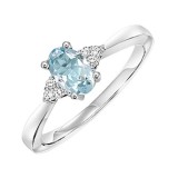 Gems One 10Kt White Gold Diamond (1/20Ctw) & Aquamarine (3/8 Ctw) Ring photo