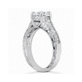 14k White Gold Diamond Semi-Mount Antique Engagement Ring photo 2