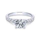 Gabriel & Co. 14k White Gold Contemporary Straight Engagement Ring photo