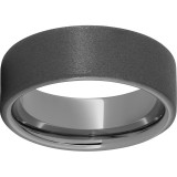 Rugged Tungsten  8mm Pipe Cut Band with Sandblast Finish photo