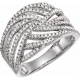 14K White 1/2 CTW Diamond Accented Criss-Cross Ring photo