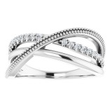 14K White 1/5 CTW Diamond Criss-Cross Ring photo 3