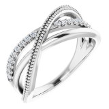 14K White 1/5 CTW Diamond Criss-Cross Ring photo