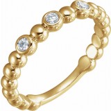 14K Yellow 1/8 CTW Diamond Beaded Ring photo