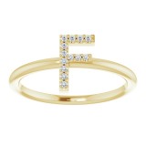 14K Yellow .06 CTW Diamond Initial F Ring photo 3