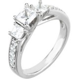14K White 7/8 CTW Diamond Engagement Ring photo