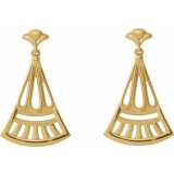 14K Yellow Vintage-Inspired Dangle Earrings photo 2