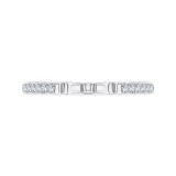 Shah Luxury 14K White Gold Round Diamond Wedding Band with Euro Shank photo