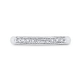Shah Luxury 14K White Gold Diamond Wedding Band with Milgrain photo