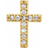 14K Yellow 1/10 CTW Diamond Cross Earrings photo