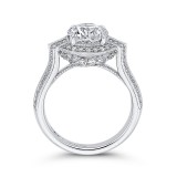 Shah Luxury 14K White Gold Round Diamond Cathedral Style Engagement Ring (Semi-Mount) photo 4