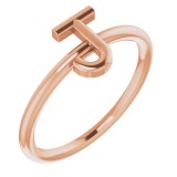 14K Rose Initial J Ring photo