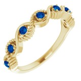 14K Yellow Blue Sapphire Stackable Ring photo