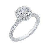 Shah Luxury 14K White Gold Round Diamond Halo Engagement Ring (Semi-Mount) photo 2