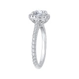 Shah Luxury 14K White Gold Round Diamond Halo Engagement Ring (Semi-Mount) photo 3