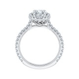 Shah Luxury 14K White Gold Round Diamond Halo Engagement Ring (Semi-Mount) photo 4