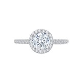 Shah Luxury 14K White Gold Round Diamond Halo Engagement Ring (Semi-Mount) photo