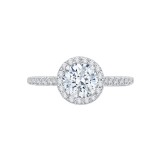 Shah Luxury 14K White Gold Round Diamond Halo Engagement Ring (Semi-Mount) photo