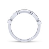 Gabriel & Co. 14k White Gold Victorian Curved Wedding Band photo 2