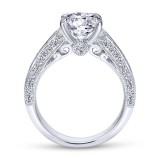 Gabriel & Co. 14k White Gold Victorian Straight Engagement Ring photo 2