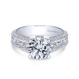 Gabriel & Co. 14k White Gold Victorian Straight Engagement Ring photo