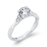 Shah Luxury 14K White Gold Round Cut Diamond Engagement Ring (Semi-Mount) photo 2