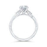 Shah Luxury 14K White Gold Round Cut Diamond Engagement Ring (Semi-Mount) photo 4