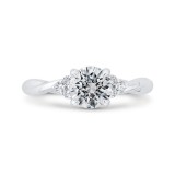 Shah Luxury 14K White Gold Round Cut Diamond Engagement Ring (Semi-Mount) photo