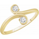 14K Yellow 1/5 CTW Diamond Two-Stone Ring photo