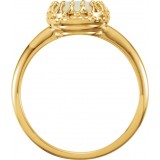 14K Yellow 8 mm Round Opal Ring photo 2
