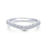 Gabriel & Co. 14k White Gold Contemporary Curved Wedding Band photo