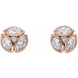 14K Rose 1/2 CTW Diamond Earrings photo 2