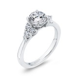 Shah Luxury 14K White Gold Round Diamond Classic Engagement Ring (Semi-Mount) photo 2