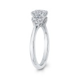 Shah Luxury 14K White Gold Round Diamond Classic Engagement Ring (Semi-Mount) photo 3