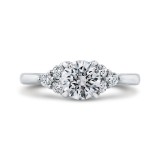 Shah Luxury 14K White Gold Round Diamond Classic Engagement Ring (Semi-Mount) photo