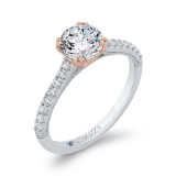 Shah Luxury 14K Two-Tone Gold Diamond Engagement Ring (Semi-Mount) photo 2