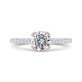 Shah Luxury 14K Two-Tone Gold Diamond Engagement Ring (Semi-Mount) photo