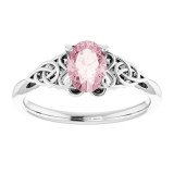 14K White Morganite Celtic-Inspired Ring photo 3