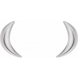 14K White Crescent Moon Earrings photo 2