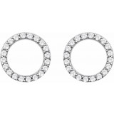 14K White 1/5 CTW Diamond Circle Earrings photo 2