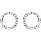 14K White 1/5 CTW Diamond Circle Earrings photo 2