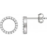 14K White 1/5 CTW Diamond Circle Earrings photo