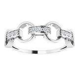 14K White 1/10 CTW Diamond Link Ring photo 3