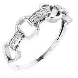 14K White 1/10 CTW Diamond Link Ring photo