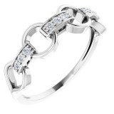 14K White 1/10 CTW Diamond Link Ring photo