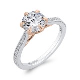 Shah Luxury 14K Two-Tone Gold Diamond Engagement Ring (Semi-Mount) photo 2