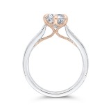 Shah Luxury 14K Two-Tone Gold Diamond Engagement Ring (Semi-Mount) photo 4