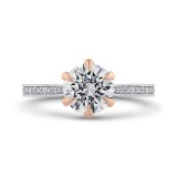 Shah Luxury 14K Two-Tone Gold Diamond Engagement Ring (Semi-Mount) photo
