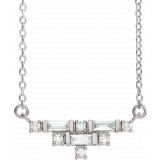 14K White 1/4 CTW Diamond Art Deco 18 Necklace photo