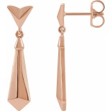 14K Rose Geometric Dangle Earrings photo